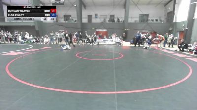 U12 FK - 86 lbs Cons. Round 3 - Duncan Weaver, Mat Rats Rebooted Wrestling vs Elsa Finley, Big Cat Wrestling Club