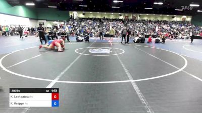 200 lbs Round Of 16 - Kitana Leafaatoto, NV vs Katelynn Krepps, PA