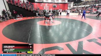 190 lbs Cons. Round 5 - Josh Benson, SCHAUMBURG (HS) vs Carlo Saenz, Wheaton (NORTH)