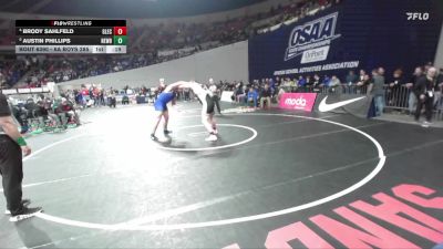 6A Boys 285 lbs Quarterfinal - Austin Phillips, Newberg Boys vs Brody Sahlfeld, Glencoe Boys