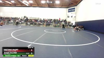 157 lbs Quarterfinal - Ryker Fullmer, Utah Valley vs Matthias Valdez, Victor Valley College