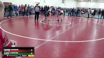 114 lbs Champ. Round 2 - Kaden Lasnetski, Minneota vs Tanner Johnson, Sibley East