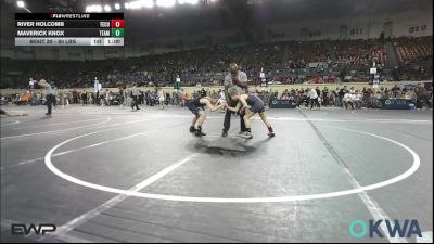 80 lbs Consi Of 16 #2 - River Holcomb, Tecumseh Youth Wrestling vs Maverick Knox, Team Guthrie Wrestling