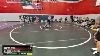 100 lbs Round 4 (6 Team) - Cambree Obermyer, Kansas Gold vs Destiny Jones, Hired Guns Red