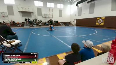 77 lbs Round 1 - Rhett Goolsbey, Powell Middle School vs Xaden Baxendale, Lovell Middle School