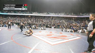 8A 126 lbs Semifinal - Mattex Adams, Leesville Road vs Carter Furman, Northwest Guilford High School
