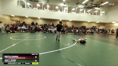 49 lbs Quarterfinal - Meztli Zuniga, Team Aggression Wrestling Club vs Rhett Shaw, Toro World Club