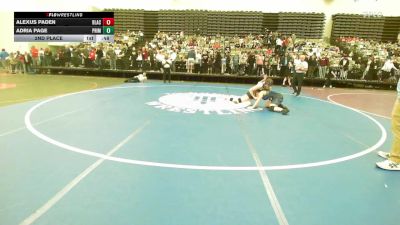165 lbs 2nd Place - Alexus Paden, Black Knights vs Adria Page, Prime Mat Club