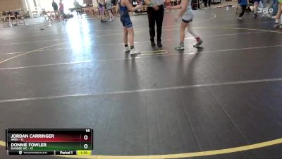 95 lbs Round 3 (6 Team) - Donnie Fowler, Dundee WC vs Jordan Carringer, Ares