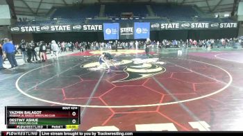 81 lbs Cons. Round 3 - Destiny Ashue, Forks Wrestling Club vs Yazmin Balagot, Hoquiam Jr. Grizzly Wrestling Club