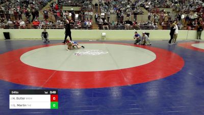 64 lbs Quarterfinal - Hunter Butler, Bremen Takedown Club vs Levi Martin, The Storm Wrestling Center