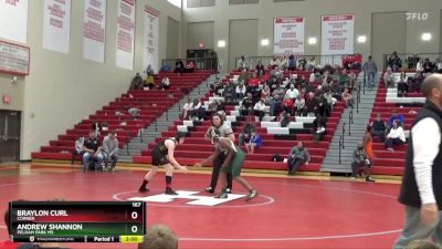 167 lbs Quarterfinal - Andrew Shannon, Pelham Park MS vs Braylon Curl, Corner