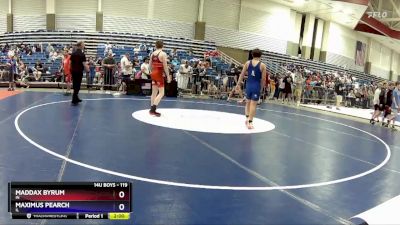 119 lbs Quarterfinal - Maddax Byrum, IN vs Maximus Pearch, IL