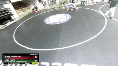 140 lbs Cons. Semi - Josie Mays, Will C Wood High School Wrestling vs Sofya Khodyush, California