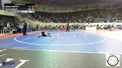 80 lbs Round Of 16 - Abigail Whipple, F-5 Grappling vs Colyn Eardley, Sand Springs Jr High