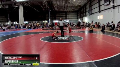 55 lbs Round 4 (6 Team) - Gideon Drane, GREAT NECK WC - GOLD vs Vincent Custodio, CLINIC WRESTLING