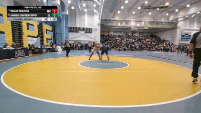 285 lbs Champ. Round 1 - Takai Fearon, Smyrna H S vs James Delvescovo, Salesianum
