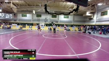 118 lbs Cons. Semi - Courtney Matthews, NEWCASTLE FALL GUYS vs Madelynn Schlap, Spearfish