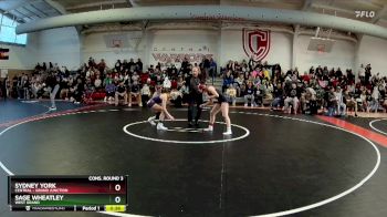 115 lbs Cons. Semi - Sage Wheatley, West Grand vs Sydney York, Central - Grand Junction