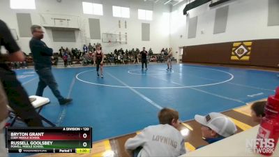 120 lbs Round 1 - Bryton Grant, Cody Middle School vs Russell Goolsbey, Powell Middle School