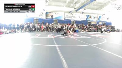 150 lbs Champ. Round 1 - Griffin Muhlbach, Blue Valley West vs Ka`yun Herring, Junction City