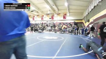 157 lbs Semifinal - Peter Brown, Canyon Springs vs Brody Martinez, Palm Desert
