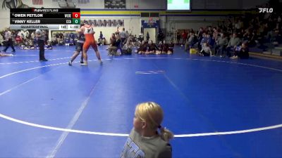 285 lbs Quarterfinal - Vinny Keller, Clear Creek-Amana vs Owen Pettlon, West Delaware, Manchester