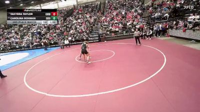 3A 130 lbs 3rd Place Match - Takyera Taylor, Canyon View vs Carolina Bohman, South Summit