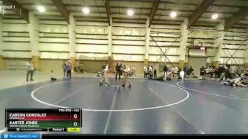 102 lbs Cons. Round 2 - Karter Jones, Woods Cross Wildcats vs Carson Gonzalez, Springville