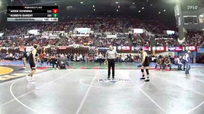 AA - 144 lbs Quarterfinal - Aiden Downing, Flathead (Kalispell) vs Korbyn Barent, Billings West