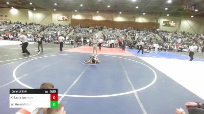 54 lbs Consi Of 8 #1 - Keanu Lemrise, Redwood WC vs Wesley Herold, Gold Rush Wrestling