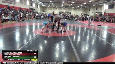 60 lbs Round 2 - Savannah Halsted, Sebolt Wrestling Academy vs Hadley Christie, Big Lake