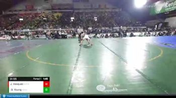 3A 126 lbs Quarterfinal - Brock Young, Marsh Valley vs Jimmy Vasquez, American Falls
