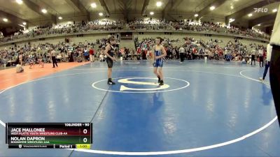 90 lbs Cons. Round 3 - Nolan Dapron, Bonhomme Wrestling-AAA  vs Jace Mallonee, West Platte Youth Wrestling Club-AA