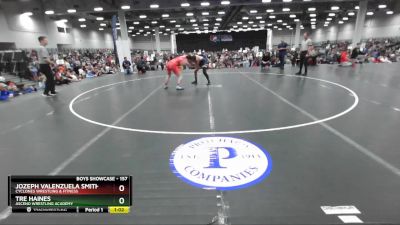 157 lbs Quarterfinal - Jozeph Valenzuela Smith, Cyclones Wrestling & Fitness vs Tre Haines, Ascend Wrestling Academy