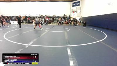 138 lbs Champ. Round 1 - Janie Houser, Menlo College vs Emme Velasco, Arizona State University