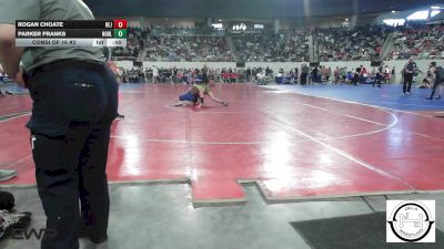 128 lbs Consi Of 16 #2 - Rogan Choate, Hennessey Eagles Jr High vs Parker Franks, Noble Takedown Club