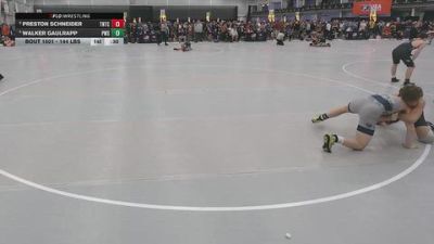 144 lbs Cons. Sub-quarters - Walker Gaulrapp, Pinnacle Wrestling School vs Preston Schneider, Team Nazar Training Center