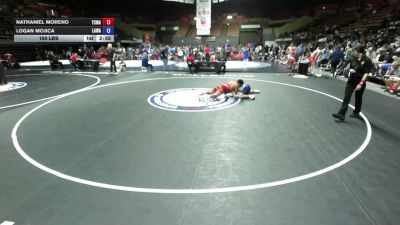 157 lbs Nathaniel Moreno, TCWA - Tri-Counties Wrestling Association vs Logan Mojica, LAWA - Los Angles Wrestling Association