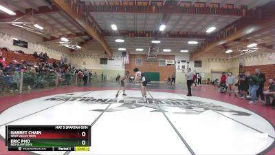 Boys 128 lbs Cons. Round 3 - Garret Chain, West Valley Boys vs Eric Pho, Red Bluff Boys