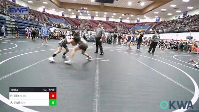 90 lbs Quarterfinal - Payton Ellis, Blanchard Youth Wrestling vs Abel Vigil, Team Nomad