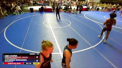 110 lbs Semifinal - Abbi Cooper, Community Youth Center - Concord Campus Wrestling vs Katherine Hernandez, Pounders WC