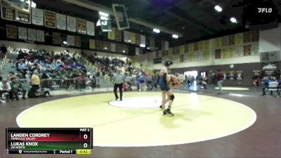 132 lbs Cons. Round 3 - Landen Cordrey, Temecula Valley vs Lukas Knox, JW North