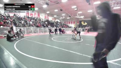 115 lbs Champ. Round 2 - Alexis Espinoza, Ventura vs Jianna Lee, La Canada