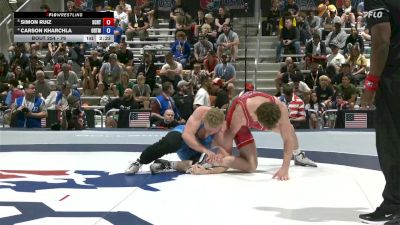 79 lbs Quarters - Simon Ruiz, Spartan Combat RTC/ Titan Mercury Wrestling Club (TMWC) vs Carson Kharchla, Ohio RTC/ Titan Mercury Wrestling Club (TMWC)