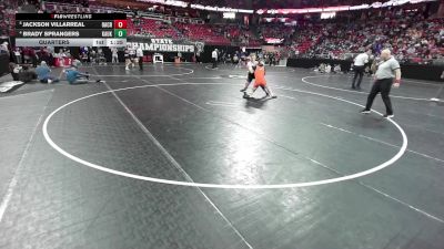 190 lbs Quarters - Jackson Villarreal, Oak Creek vs Brady Sprangers, Kaukauna