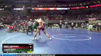 1A-182 lbs Cons. Round 3 - Carson Hartz, Columbus Catholic vs Brent Greenfield, South Hamilton