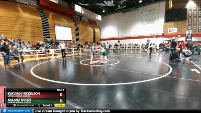 102-112 lbs Quarterfinal - Kaylynn Mickelson, Lovell Middle School vs Kalana Nolde, Lander Middle School