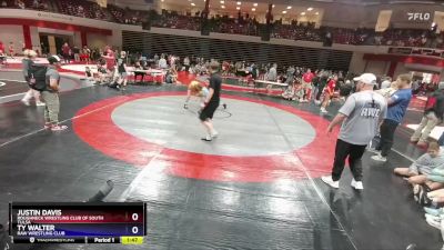 100 lbs 5th Place Match - Justin Davis, Roughneck Wrestling Club Of South Tulsa vs Ty Walter, Raw Wrestling Club