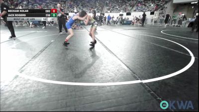 67 lbs Consi Of 8 #2 - Beckam Kolar, Choctaw Ironman Youth Wrestling vs Jack Rogers, Standfast